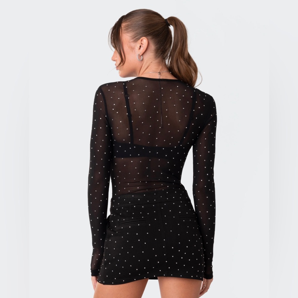 Edikted Rhinestone Mesh Bodysuit - Picture 4 of 4